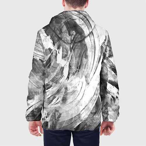 Мужская куртка Абстракция - grey and white swirls / 3D-Белый – фото 4