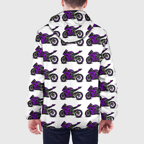 Мужская куртка Motorcycle purple / 3D-Белый – фото 4