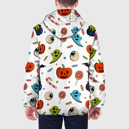 Мужская куртка Halloween pumpkin show / 3D-Белый – фото 4