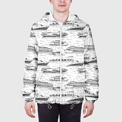 Куртка с капюшоном мужская Корабли на Неве, цвет: 3D-белый — фото 2