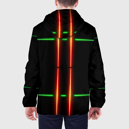 Мужская куртка Neon green black red line / 3D-Белый – фото 4