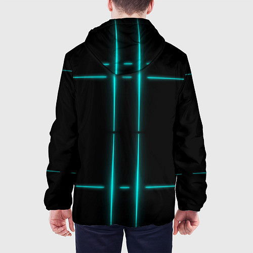 Мужская куртка Neon black light blue line / 3D-Белый – фото 4