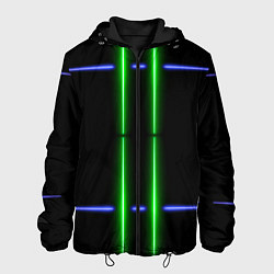 Мужская куртка Neon black light blue green line