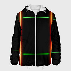 Мужская куртка Color black green orange lines