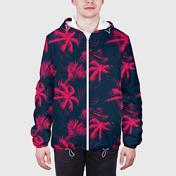 Куртка с капюшоном мужская Palm pink black, цвет: 3D-белый — фото 2