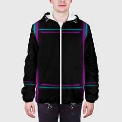 Куртка с капюшоном мужская Neon pink light blue, цвет: 3D-белый — фото 2