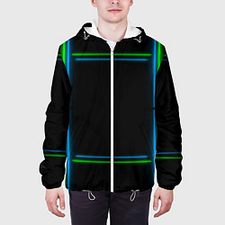Куртка с капюшоном мужская Neon green light blue, цвет: 3D-белый — фото 2