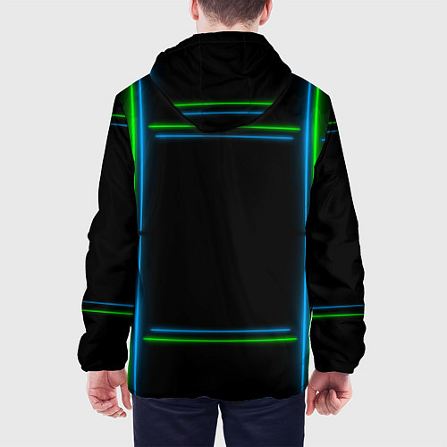 Мужская куртка Neon green light blue / 3D-Белый – фото 4