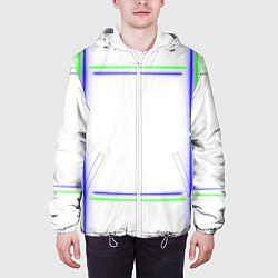 Куртка с капюшоном мужская Neon white green light blue, цвет: 3D-белый — фото 2