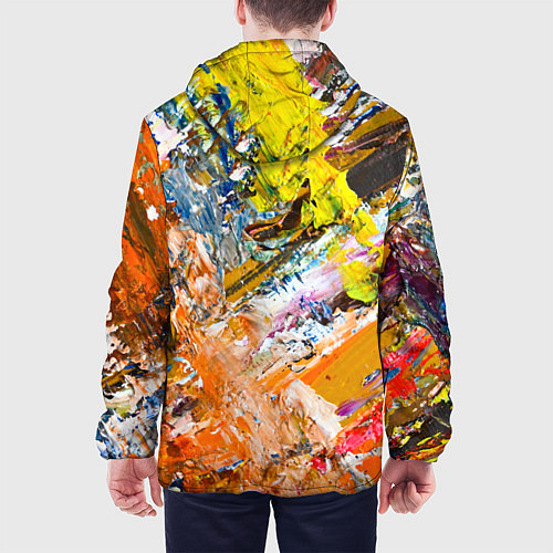 Мужская куртка Живая Абстракция: Поток Цветов и Форм в Постоянном / 3D-Белый – фото 4