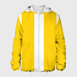 Куртка с капюшоном мужская Color yellow white line, цвет: 3D-белый