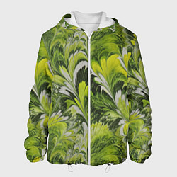 Мужская куртка Мраморный абстрактный паттерн - зеленые и желтые о