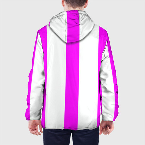 Мужская куртка Color white pink lines / 3D-Белый – фото 4