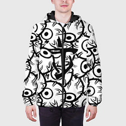 Куртка с капюшоном мужская Doom глаза монстра, цвет: 3D-черный — фото 2