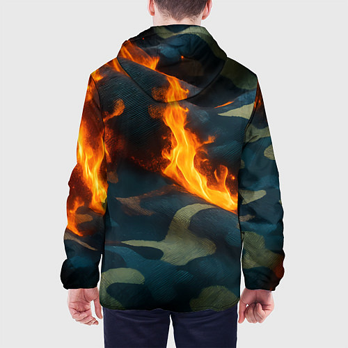 Мужская куртка Огонь на камуфляжной ткани / 3D-Белый – фото 4