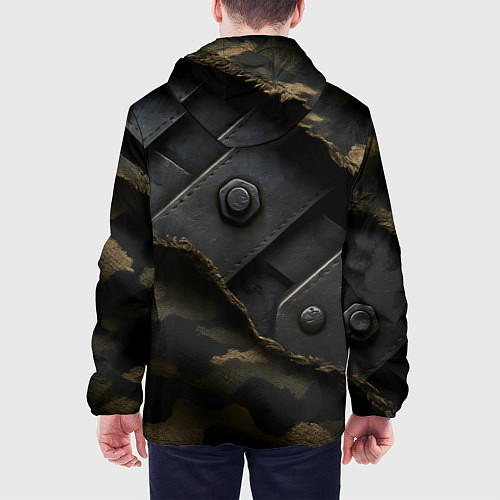Мужская куртка Порванная камуфляжная ткань с металлом / 3D-Белый – фото 4