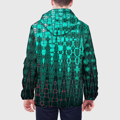 Мужская куртка Нефритовый зелёный абстракция / 3D-Черный – фото 4