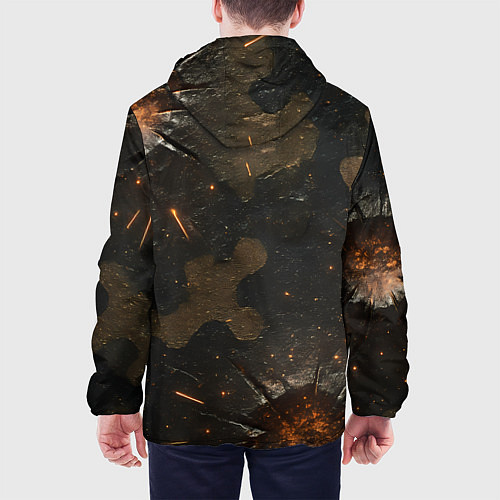 Мужская куртка Камуфляж со следами от пуль / 3D-Белый – фото 4