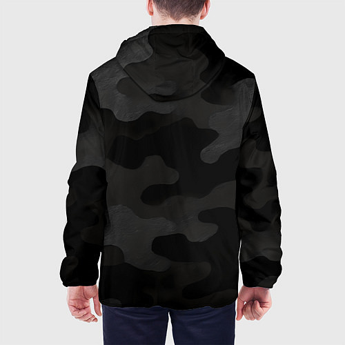 Мужская куртка Черно-серая текстура камуфляжа / 3D-Белый – фото 4
