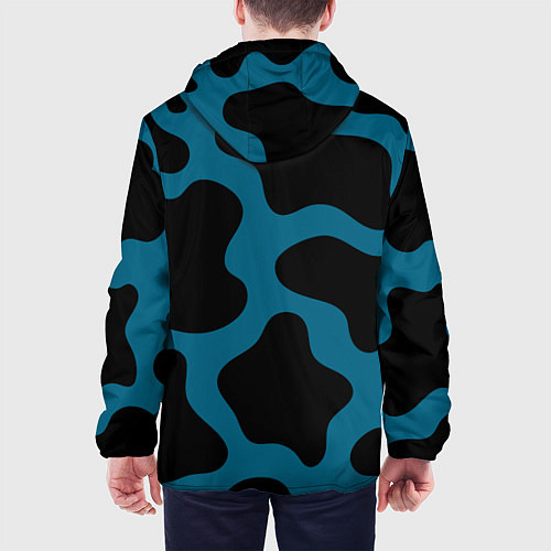 Мужская куртка Синяя коровья расцветка / 3D-Белый – фото 4