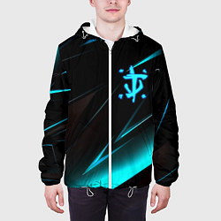 Куртка с капюшоном мужская Doom neon stripes, цвет: 3D-белый — фото 2