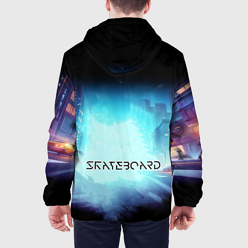 Мужская куртка Bender is a skateboarder in neon street - ai art / 3D-Белый – фото 4