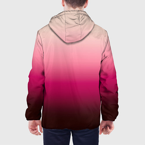Мужская куртка Градиент transcendent pink омбре / 3D-Белый – фото 4