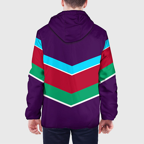 Мужская куртка Фиолетовый с полосами / 3D-Белый – фото 4