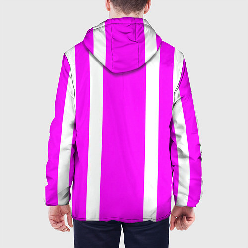 Мужская куртка Color white pink stripes / 3D-Белый – фото 4