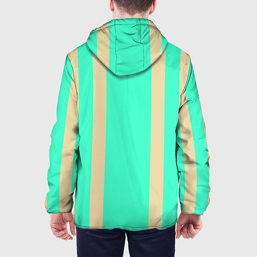 Мужская куртка Color blue beige stripes / 3D-Белый – фото 4