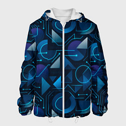 Мужская куртка Футуристическая сине-фиолетовая абстракция с хакер