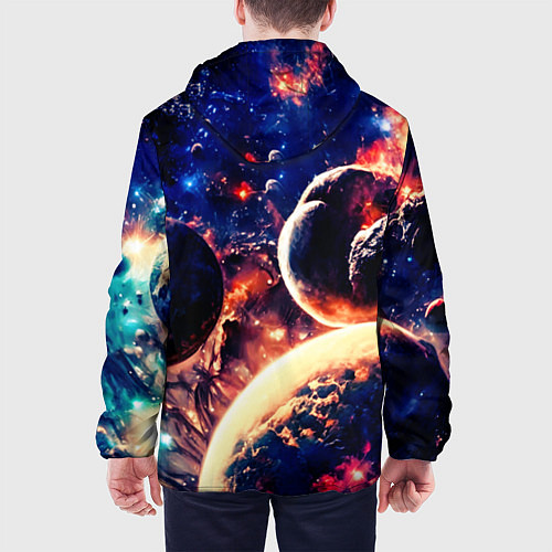 Мужская куртка Фантастический космос планеты / 3D-Черный – фото 4