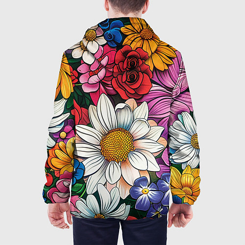 Мужская куртка Крупные цветы / 3D-Белый – фото 4