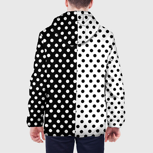 Мужская куртка Doom точки черно белые / 3D-Белый – фото 4
