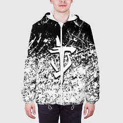 Куртка с капюшоном мужская Doom краски всплеск кисти, цвет: 3D-белый — фото 2