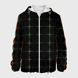 Куртка с капюшоном мужская Color black orange green crosses, цвет: 3D-белый
