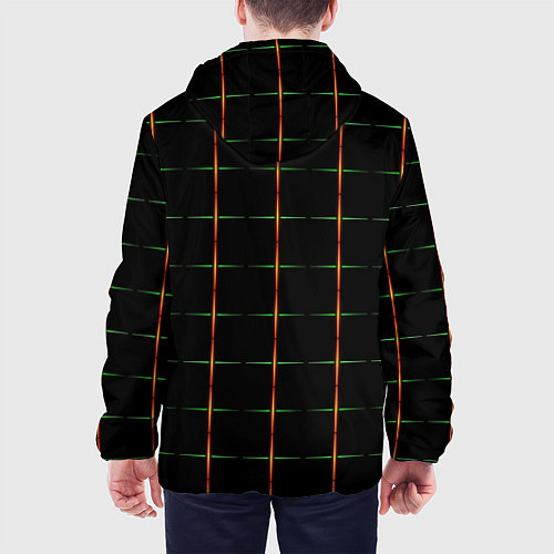 Мужская куртка Color black orange green crosses / 3D-Белый – фото 4