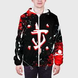 Куртка с капюшоном мужская Doom краски абстракция, цвет: 3D-белый — фото 2
