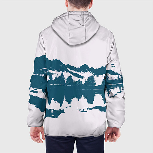 Мужская куртка Лес и озеро / 3D-Белый – фото 4