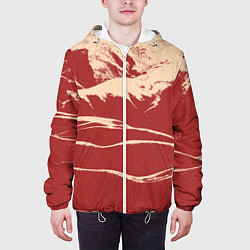 Куртка с капюшоном мужская Песочные горы-абстракция, цвет: 3D-белый — фото 2