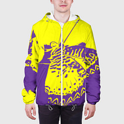 Куртка с капюшоном мужская Бабочка-абстракция, цвет: 3D-белый — фото 2