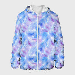 Мужская куртка Узор из голубых и сиреневых перьев