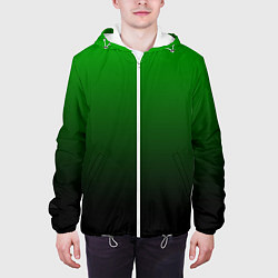 Куртка с капюшоном мужская Green gradient, цвет: 3D-белый — фото 2