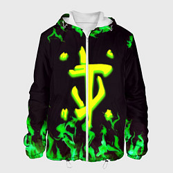 Мужская куртка Doom зелёный огонь