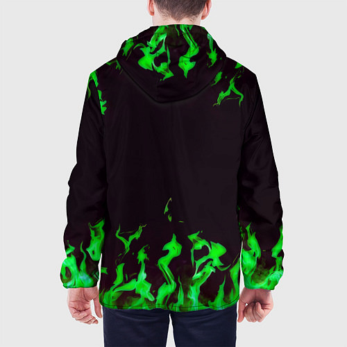 Мужская куртка Doom зелёный огонь / 3D-Белый – фото 4