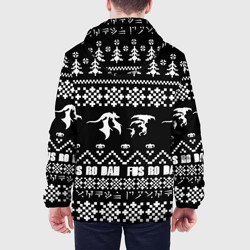 Мужская куртка Doom x elders scrolls pattern / 3D-Белый – фото 4