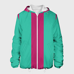 Куртка с капюшоном мужская Color turquoise pink, цвет: 3D-белый