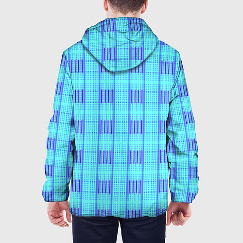 Мужская куртка Color neon light blue purple stripes / 3D-Белый – фото 4