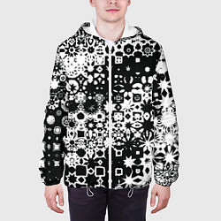 Куртка с капюшоном мужская Черно-белая метаморфоза, цвет: 3D-белый — фото 2