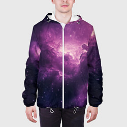 Куртка с капюшоном мужская Облака в космосе, цвет: 3D-белый — фото 2